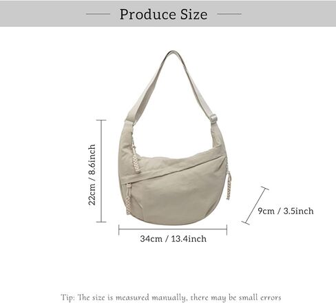 Crescent Crossbody Shoulder Bag For Women Hobo Bag Multi-Pocket Nylon Backpack Travel Shopping Dumpling Bag in Kuwait