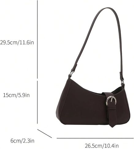 Verdusa Women's Buckle Zipper Crescent Shoulder Handbags Vintage Top Handle Underarm Bags in Saudi Arabia