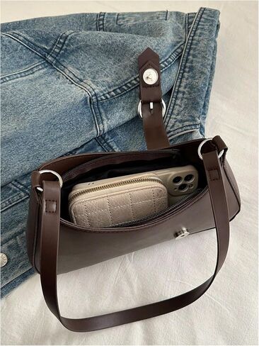 Verdusa Women's Buckle Zipper Crescent Shoulder Handbags Vintage Top Handle Underarm Bags in Saudi Arabia