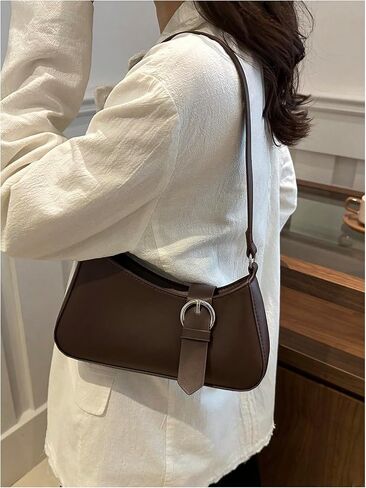 Verdusa Women's Buckle Zipper Crescent Shoulder Handbags Vintage Top Handle Underarm Bags in Saudi Arabia