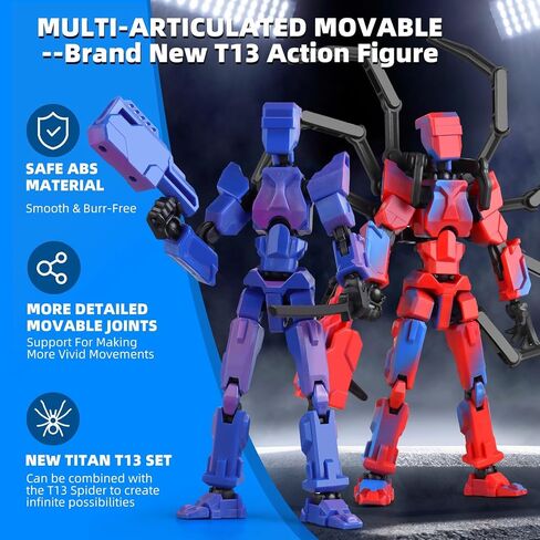 مجموعة شخصية Action T13 ، 6pcs t 13 Figure Robot Action Figure Titan 13 ثلاثية الأبعاد المطبوعة ، لعشاق النمذجة ، إلخ. هدايا عيد ميلاد وهدايا يوم الأطفال للأطفال من 5 إلى 8 سنوات （التجميع مطلوب） in Kuwait