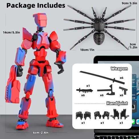 مجموعة شخصية Action T13 ، 6pcs t 13 Figure Robot Action Figure Titan 13 ثلاثية الأبعاد المطبوعة ، لعشاق النمذجة ، إلخ. هدايا عيد ميلاد وهدايا يوم الأطفال للأطفال من 5 إلى 8 سنوات （التجميع مطلوب） in Kuwait