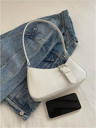 Verdusa Women's Buckle Zipper Crescent Shoulder Handbags Vintage Top Handle Underarm Bags in Saudi Arabia
