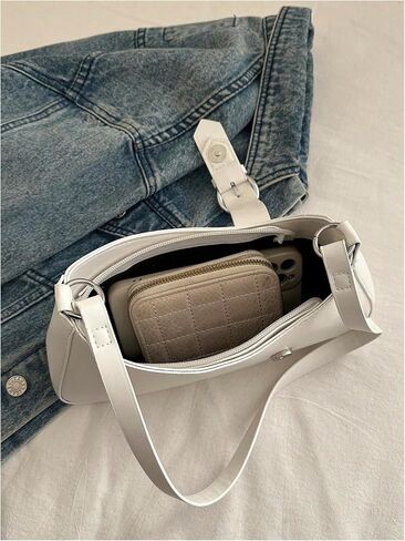 Verdusa Women's Buckle Zipper Crescent Shoulder Handbags Vintage Top Handle Underarm Bags in Saudi Arabia