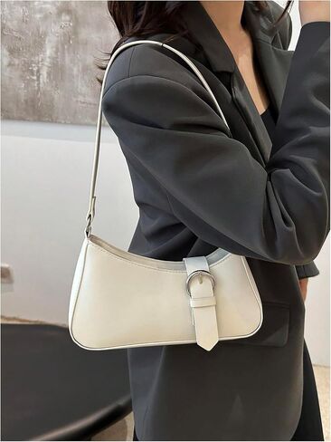 Verdusa Women's Buckle Zipper Crescent Shoulder Handbags Vintage Top Handle Underarm Bags in Saudi Arabia