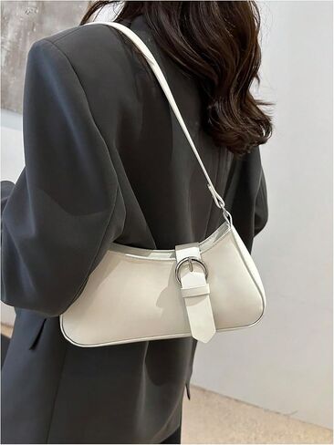 Verdusa Women's Buckle Zipper Crescent Shoulder Handbags Vintage Top Handle Underarm Bags in Saudi Arabia