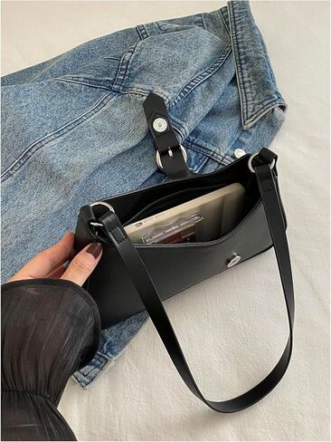 Verdusa Women's Buckle Zipper Crescent Shoulder Handbags Vintage Top Handle Underarm Bags in Saudi Arabia
