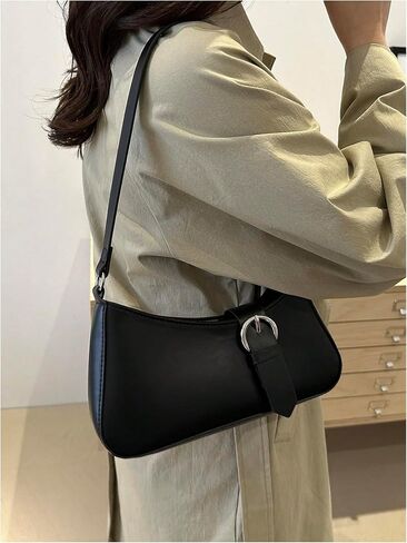 Verdusa Women's Buckle Zipper Crescent Shoulder Handbags Vintage Top Handle Underarm Bags in Saudi Arabia
