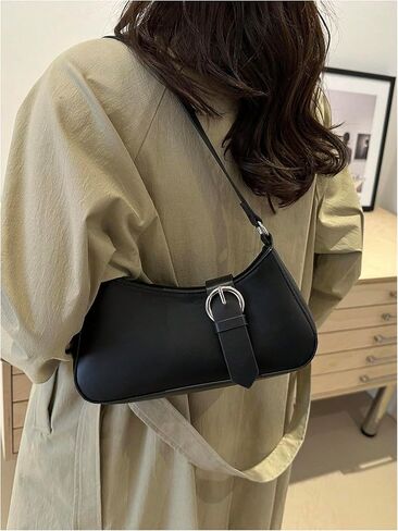 Verdusa Women's Buckle Zipper Crescent Shoulder Handbags Vintage Top Handle Underarm Bags in Saudi Arabia