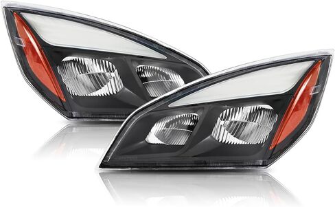 Headlights Compatible with 2018-2023 Cascadia Headlight LED, Reflector Cascadia Headlamps, Pair Set, Black Housing in Saudi Arabia