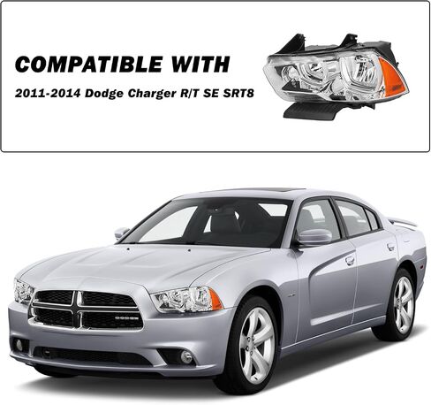 مجموعة مجموعة المصابيح الأمامية من نوع الهالوجين متوافقة مع 2011 2012 2013 2014 Dodge Charger Restenger Prastenger and Driver Side Not Forting Hid Model Housing in Kuwait