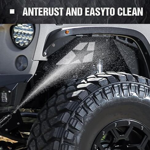 Front Inner Fender Liners Compatible with 2007-2018 Jeep Wrangler JK & JKU Unlimited Sport Sahara Rubicon, Bolt-on Style Fenders Flares Steel Wheel Well Cover Mud Guards (2/4 Doors) in Saudi Arabia
