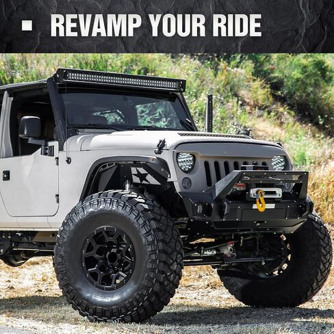 Front Inner Fender Liners Compatible with 2007-2018 Jeep Wrangler JK & JKU Unlimited Sport Sahara Rubicon, Bolt-on Style Fenders Flares Steel Wheel Well Cover Mud Guards (2/4 Doors) in Saudi Arabia