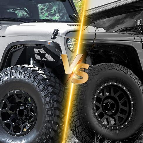 Front Inner Fender Liners Compatible with 2007-2018 Jeep Wrangler JK & JKU Unlimited Sport Sahara Rubicon, Bolt-on Style Fenders Flares Steel Wheel Well Cover Mud Guards (2/4 Doors) in Saudi Arabia