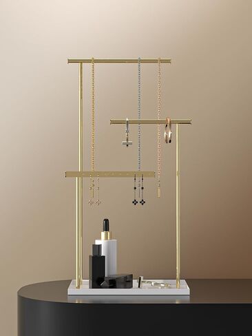 Metal Jewelry Holder Organizer Stand for Women,Jewelry Hanger for Necklaces, Earrings, Bracelets, Rings (Gold) in Kuwait