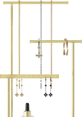 Metal Jewelry Holder Organizer Stand for Women,Jewelry Hanger for Necklaces, Earrings, Bracelets, Rings (Gold) in Kuwait
