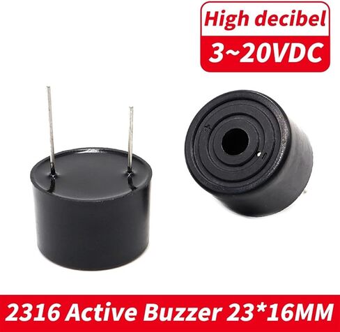 1pcs 2316 إنذار الجرس النشط الطويل المستمر المستمر نغمة نغمة بيزوي كهروضوئية DC 6V-24V Dimension 23x16mm in Saudi Arabia