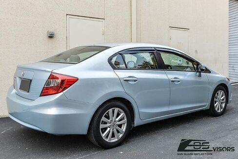 for 2012-2015 Honda Civic 4Dr Sedan | EOS Visors JDM Mugen ll Style Tape-On Smoke Tinted Side Window Vents Rain Guard Deflectors in Saudi Arabia