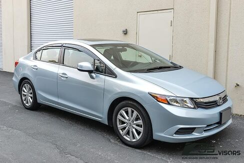 for 2012-2015 Honda Civic 4Dr Sedan | EOS Visors JDM Mugen ll Style Tape-On Smoke Tinted Side Window Vents Rain Guard Deflectors in Saudi Arabia