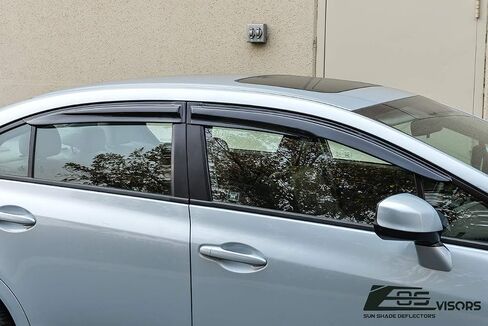 for 2012-2015 Honda Civic 4Dr Sedan | EOS Visors JDM Mugen ll Style Tape-On Smoke Tinted Side Window Vents Rain Guard Deflectors in Saudi Arabia