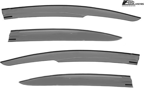 for 2012-2015 Honda Civic 4Dr Sedan | EOS Visors JDM Mugen ll Style Tape-On Smoke Tinted Side Window Vents Rain Guard Deflectors in Saudi Arabia