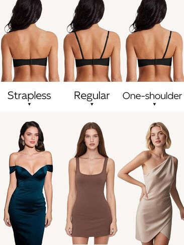 Women's Strapless Bra Push Up Lightly Padded Wireless Bandeau Bras Non-Slip Silicone Smoothing Convertible Bralette in Saudi Arabia
