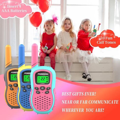 J388C Walkie Talkies for Kids 2 Pack Long Range with Flashlight - Pink in Kuwait