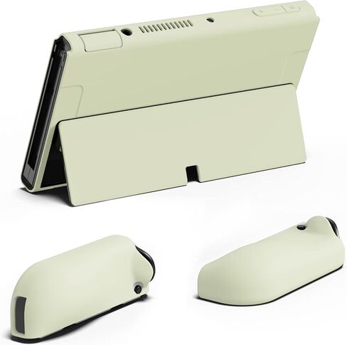 PlayVital ZealProtect Soft Protective Case for Nintendo Switch OLED, Flexible Protector Joycon Grip Cover for Nintendo Switch OLED with Thumb Grips & ABXY Direction Button Cap - White in Kuwait