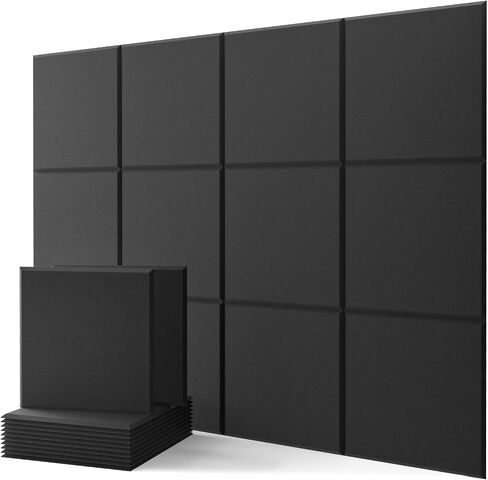 Soundproof Wall Panels, Kuchoow Acoustic Panels, 12 Pack Acoustic Wall Panels High Density, Sound Proof Panels for Walls Home Studio Office 12" X 12" X 0.4" White in Saudi Arabia