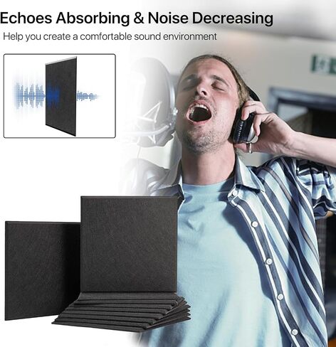 Soundproof Wall Panels, Kuchoow Acoustic Panels, 12 Pack Acoustic Wall Panels High Density, Sound Proof Panels for Walls Home Studio Office 12" X 12" X 0.4" White in Saudi Arabia