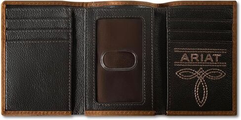 ARIAT Men's Tri-Tone Patchwork Leather Trifold Wallet in Saudi Arabia