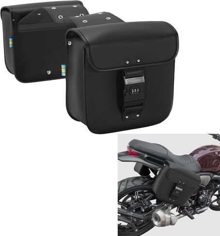 XMT-MOTO PU Leather Saddlebags Saddle bags w/Lock Fit for Harley Sportster Softail Dyna in Saudi Arabia