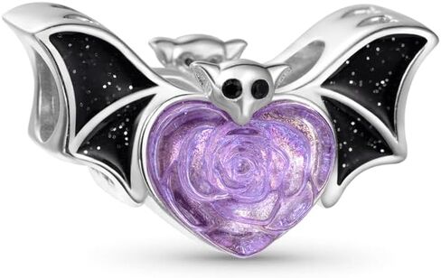 GNOCE Halloween Bat Charm Sterling Silver Bead Halloween Charm Fit Bracelet/Necklace for Women Wife/Jewelry Gift in Saudi Arabia