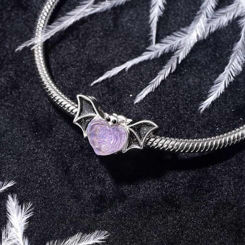 GNOCE Halloween Bat Charm Sterling Silver Bead Halloween Charm Fit Bracelet/Necklace for Women Wife/Jewelry Gift in Saudi Arabia