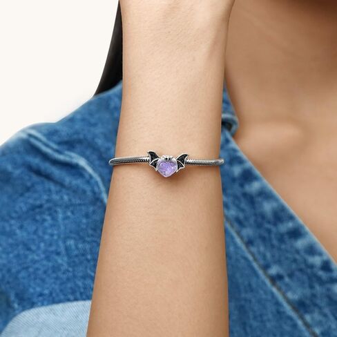 GNOCE Halloween Bat Charm Sterling Silver Bead Halloween Charm Fit Bracelet/Necklace for Women Wife/Jewelry Gift in Saudi Arabia