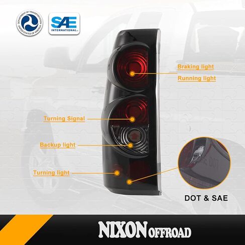 Nixon Offroad Tail Lights Fit For1999-2006 Chevy Chevrolet Silverado 1500 2500 3500 & 1999-2002 GMC Sierra 1500 2500 3500 (Smoked) in Saudi Arabia