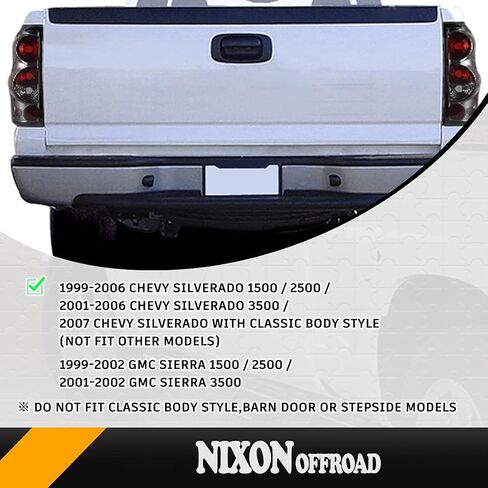 Nixon Offroad Tail Lights Fit For1999-2006 Chevy Chevrolet Silverado 1500 2500 3500 & 1999-2002 GMC Sierra 1500 2500 3500 (Smoked) in Saudi Arabia