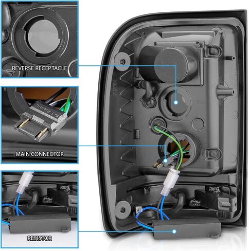 AmeriLite For 2001-2011 Ford Ranger C-Type Led, Halogen, Tube Clear Replacement Car Brake Tail Lights - Passenger and Driver Side, Vehicle Light Assembly, Black in Saudi Arabia