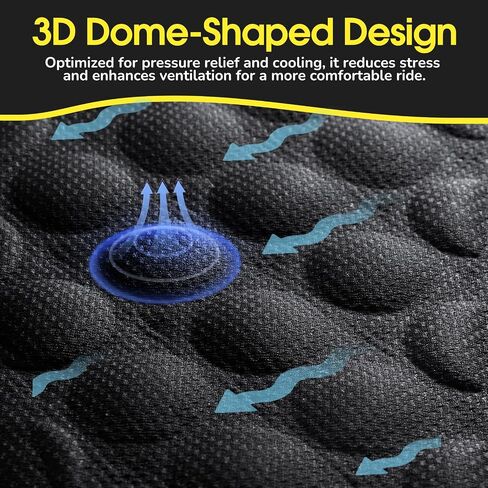Foldable Motorcycle Gel Seat Cushion with Sunshade Cover – 3D Dome-Shaped High Elasticity Shock Absorption Seat Pad, Comfort & Butt Protection for Long Rides, Stay Cool & Comfortable in Saudi Arabia