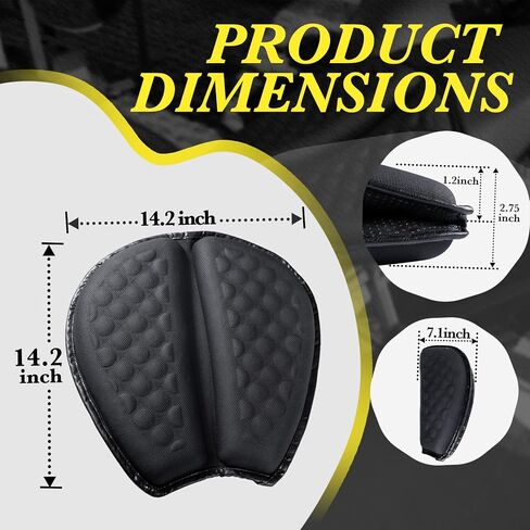 Foldable Motorcycle Gel Seat Cushion with Sunshade Cover – 3D Dome-Shaped High Elasticity Shock Absorption Seat Pad, Comfort & Butt Protection for Long Rides, Stay Cool & Comfortable in Saudi Arabia
