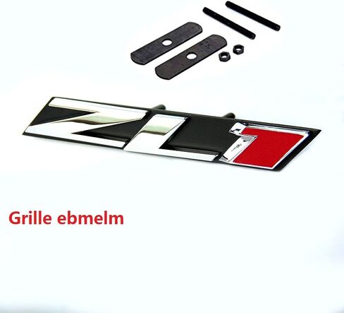 1x Grille Zl1 Emblem Badge Letter Zl1 Grill Compatible with Zl1 1LE Ss Rs Chrome Red in Saudi Arabia