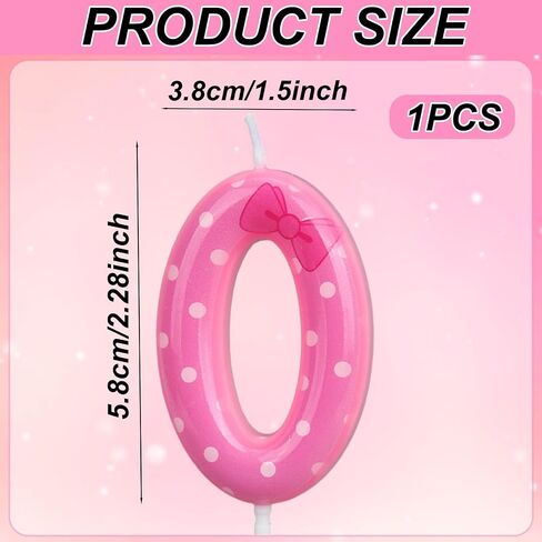 SAVITA Pink Bow Birthday Candle, White Dot Cartoon Number Candle Cute Pink Bow Birthday Cake Decoration Cake Topper for Party Anniversary (Number 7) in Saudi Arabia