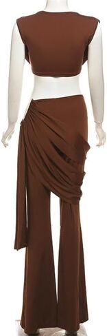 HENGEN 2025 Spring And Autumn New Women's Sexy Open Umbilical Top, Slim Fit, Hip Hugging Pants Set For Women in Saudi Arabia