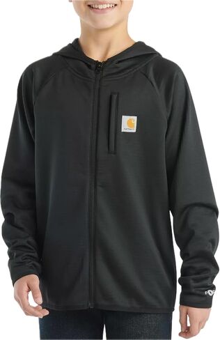 Carhartt Kid's CA8586 Force® Long-Sleeve Full Zip Sweatshirt Youth Boys Big Boys ، X-Large 18/20-Black in Saudi Arabia