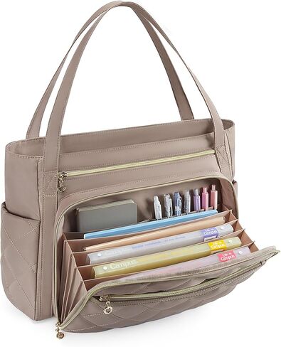 BAGSMART Teacher Tote Bag for Women 15.6 Inch Quilted Laptop Briefcase with Insulated Pocket, Nurse Bag Professional Work Bag for Office College Nursing - Large Laptop Tote Messenger Bag (Black) in Kuwait