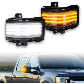 LED Rear Side Mirror Light DRL Amber Sequential Turn Signal Lamp Feature Kit for Ford 2015-2022 F150 2017-2022 F250 F350 F450 super duty,Full LED Side Marker Mirror Lamp,2pc in Kuwait