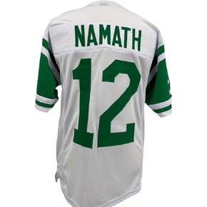 Joe Namath Jersey White New York | أحجام للجنسين للبالغين S-5XL غير موقعة مخصصة مخيط مخيط in Kuwait
