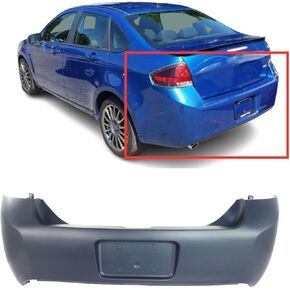 FitParts Compatible With Rear Bumper Cover 2009 2010 2011 Ford Focus SE SES Coupe Sedan 09 10 11. New, Primed and Ready for Paint. W/o Parking Aid Sensor Holes. W/o Tow Hook Hole. in Saudi Arabia