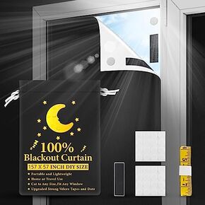 Portable Blackout Curtains – 100% Blackout Temporary Blinds for Bedroom Windows | Extra Coverage for Travel, Nursery, RV, & Car (157 x 57 inches) in Saudi Arabia
