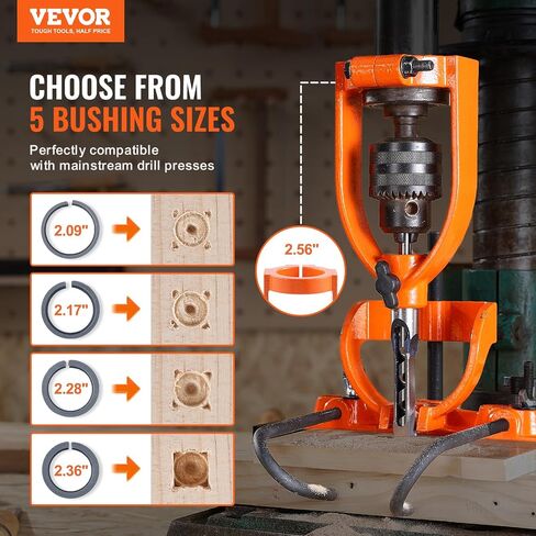 VEVOR Woodworking Mortise Machine, 1/2 HP 1700RPM Powermatic Mortiser, With Movable Work Bench Benchtop Mortising Machine, For Making Round Holes Square Holes Or Special Square Holes In Wood in Saudi Arabia